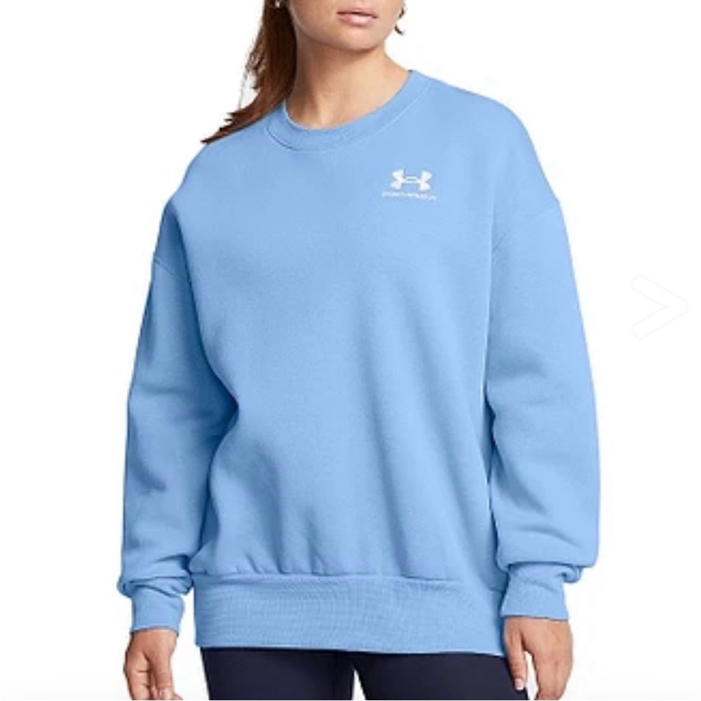 Women’s Under Armour Medium Blue Icon Fleece Oversized Crewneck Sweatshirt 2025